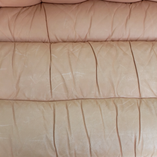 Leather Channel Back Loveseat