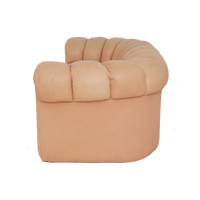 Leather Channel Back Loveseat