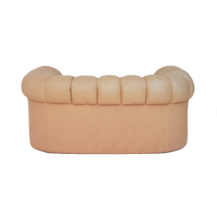 Leather Channel Back Loveseat