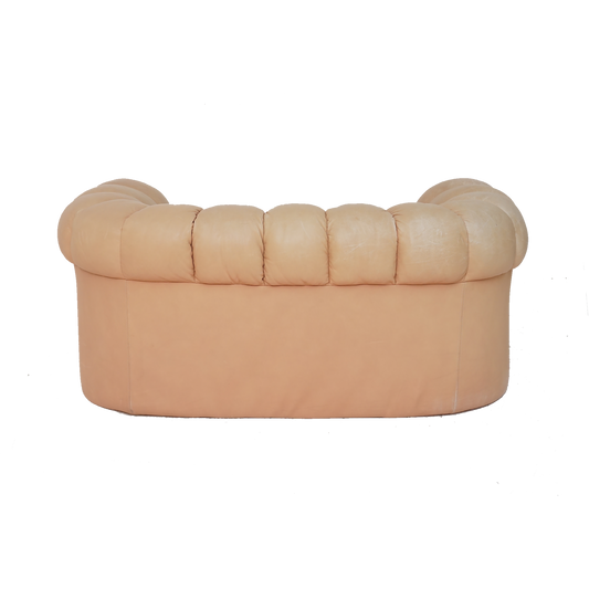 Leather Channel Back Loveseat