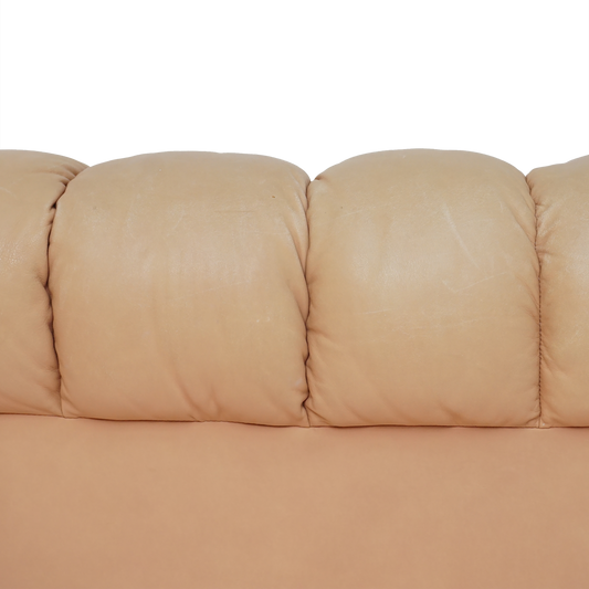 Leather Channel Back Loveseat