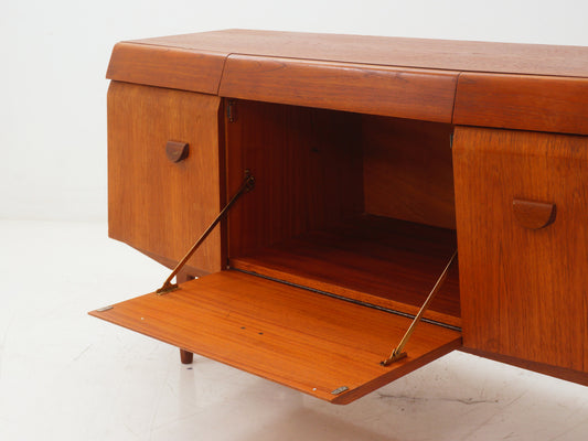Teak Bow Front Sideboard, 1960s