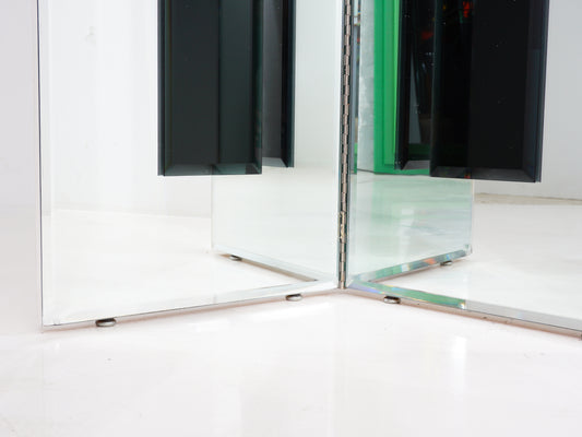Three Paneled Mirrored Screen