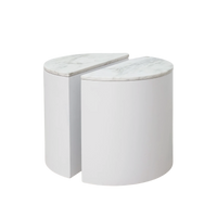 Pair of Demilune Marble-Top Tables, 1960s