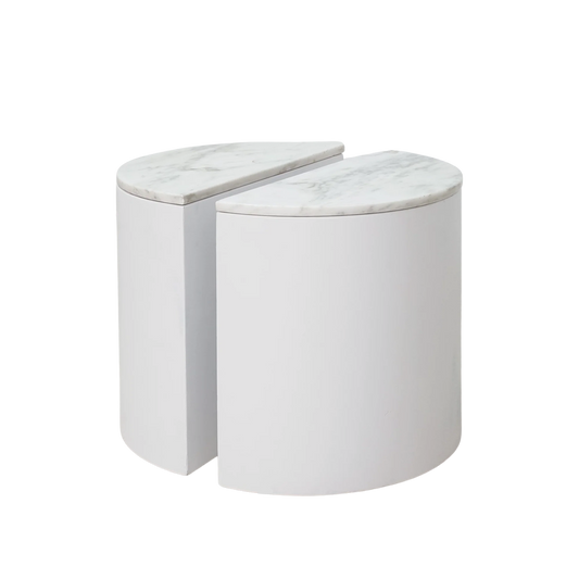 Pair of Demilune Marble-Top Tables, 1960s