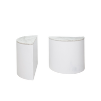 Pair of Demilune Marble-Top Tables, 1960s