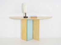 Stone Demilune Console Table, 1980s