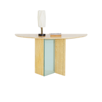 Stone Demilune Console Table, 1980s