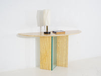 Stone Demilune Console Table, 1980s