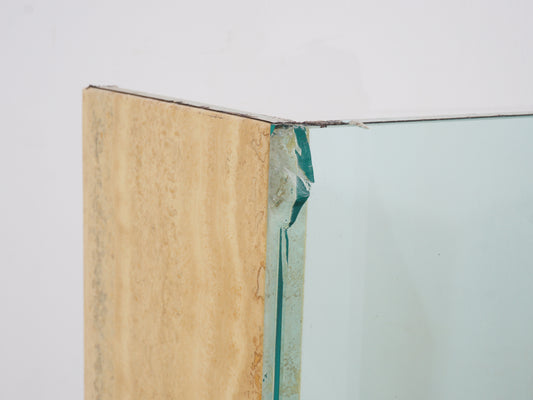 Stone Demilune Console Table, 1980s