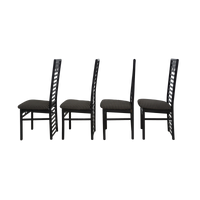 Set of 4 Geometric Ladder Back Chairs