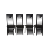 Set of 4 Geometric Ladder Back Chairs