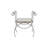 Metal Scroll Curule Bench