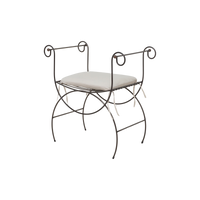 Metal Scroll Curule Bench