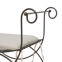 Metal Scroll Curule Bench