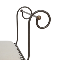 Metal Scroll Curule Bench