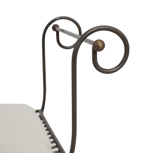 Metal Scroll Curule Bench