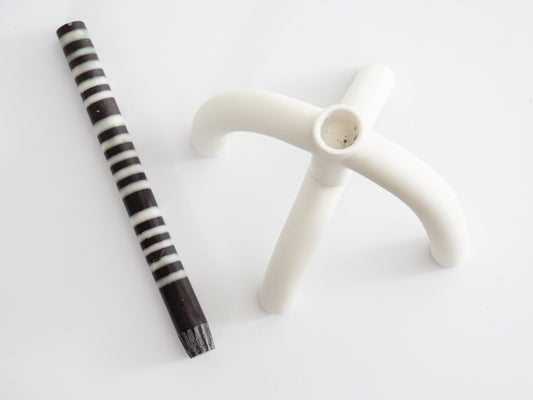 White Ceramic Candle Holder