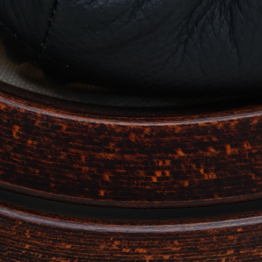 Pair of Beech and Leather Lounge Chairs