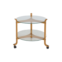 Danish Beech and Glass Two-Tier Table