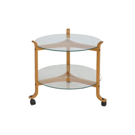 Danish Beech and Glass Two-Tier Table