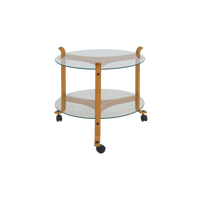 Danish Beech and Glass Two-Tier Table