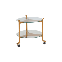 Danish Beech and Glass Two-Tier Table