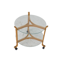 Danish Beech and Glass Two-Tier Table