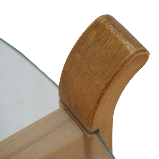 Danish Beech and Glass Two-Tier Table