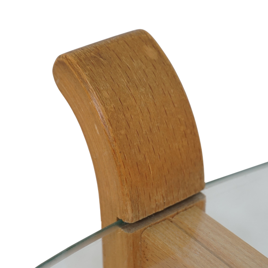 Danish Beech and Glass Two-Tier Table
