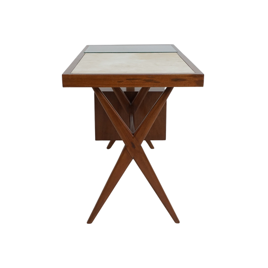 Midcentury Mahogany X-Frame Desk