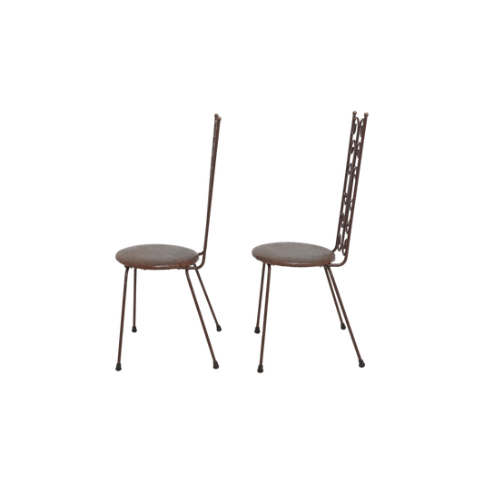 Pair of Iron Scroll Side Chairs