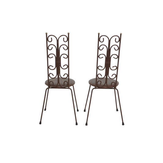 Pair of Iron Scroll Side Chairs