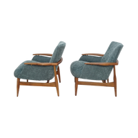Pair of Danish Walnut Lounge Chairs