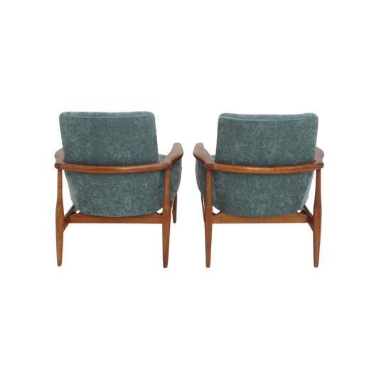 Pair of Danish Walnut Lounge Chairs