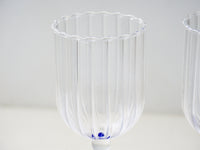 Pair of Blue Stemmed Wine Glasses