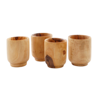 Set of 4 Olive Wood Cups