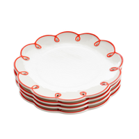 Set of 4 Doily Trim Plates