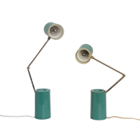 Pair of Teal Lloyd Lamps, 1960s