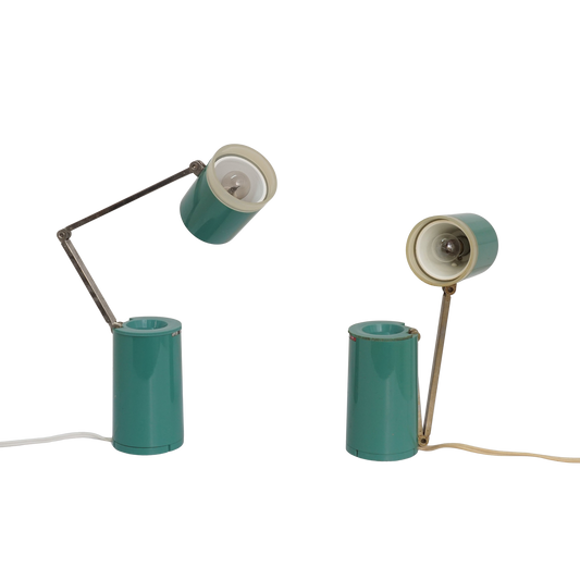 Pair of Teal Lloyd Lamps, 1960s