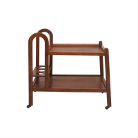 Midcentury Teak Rolling Bar Cart