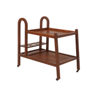 Midcentury Teak Rolling Bar Cart