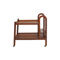 Midcentury Teak Rolling Bar Cart