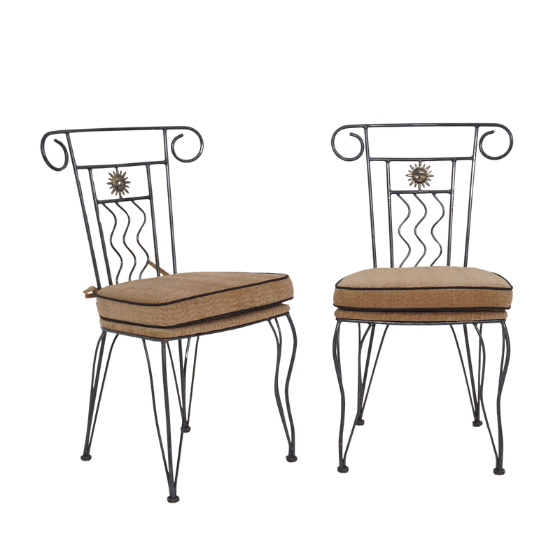 Pair of Iron Sun Chairs