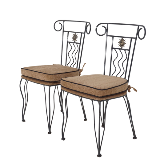 Pair of Iron Sun Chairs