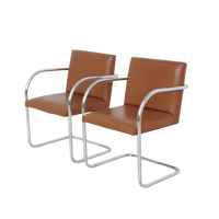 Pair Tubular Cantilever Chairs