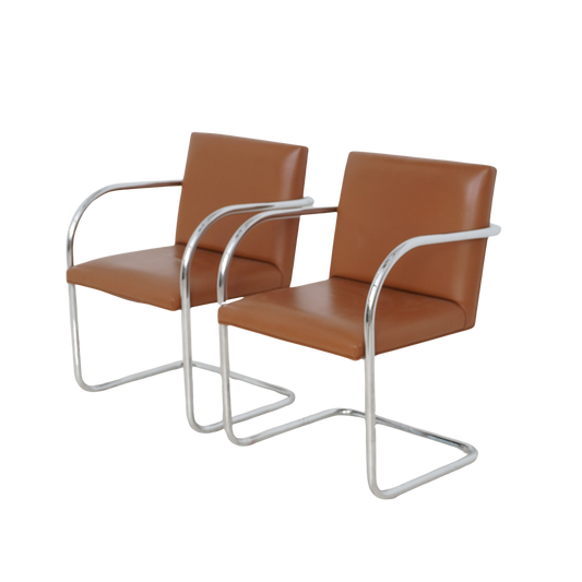 Pair Tubular Cantilever Chairs