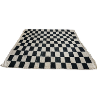 Black and White Checker Wool Rug