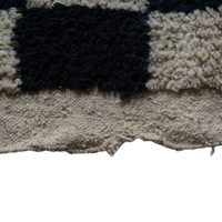 Black and White Checker Wool Rug