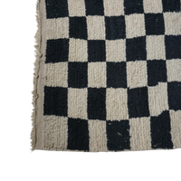 Black and White Checker Wool Rug